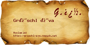 Gröschl Éva névjegykártya